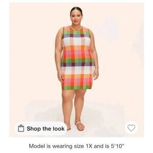 XXL Plaid Mini Sweater Dress kate spade new york Target Red/Pink/Green Blue NWT